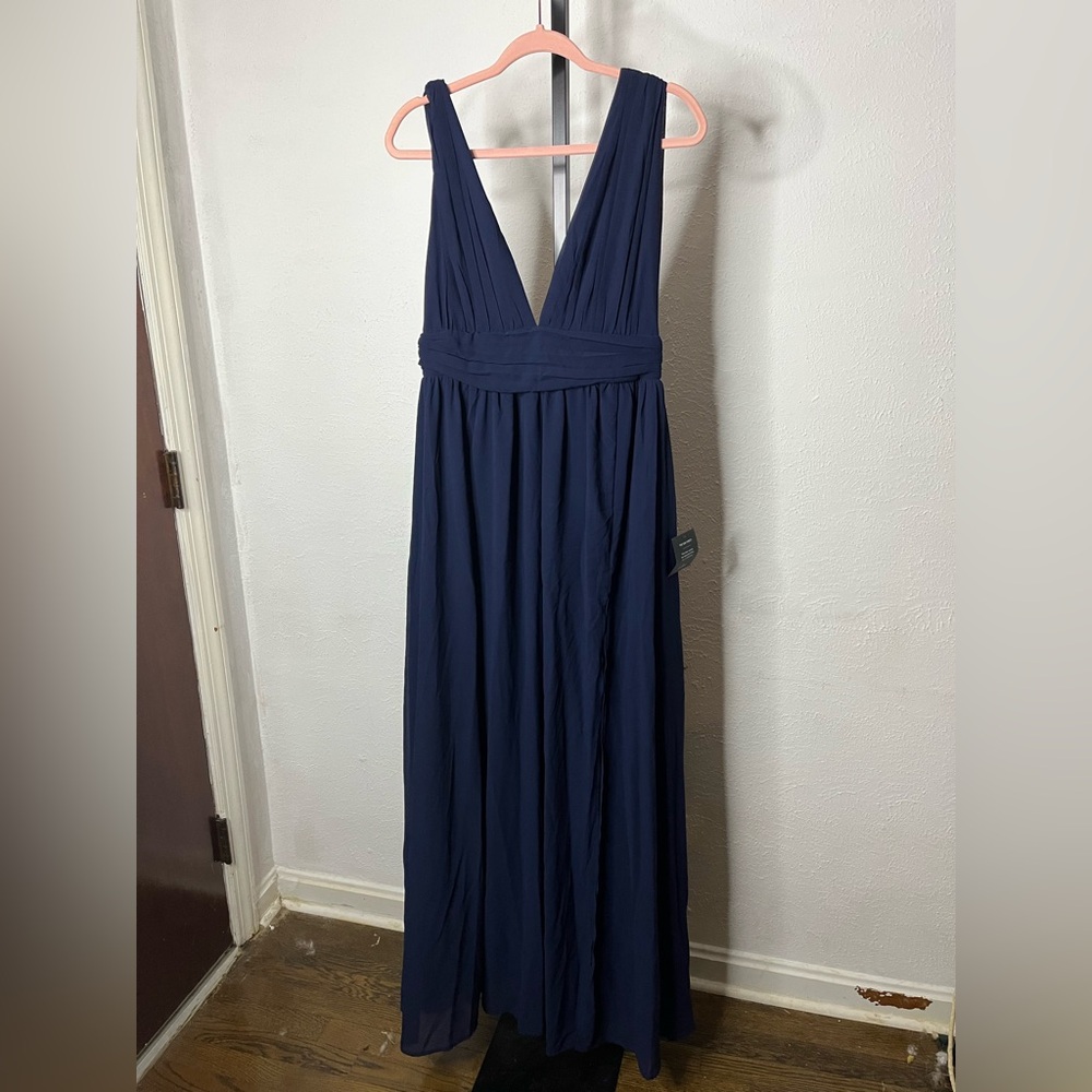 NWT Lulus Heavenly Hues Navy Blue Maxi Dress Size Medium - Picture 2 of 11